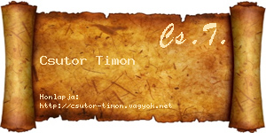 Csutor Timon névjegykártya